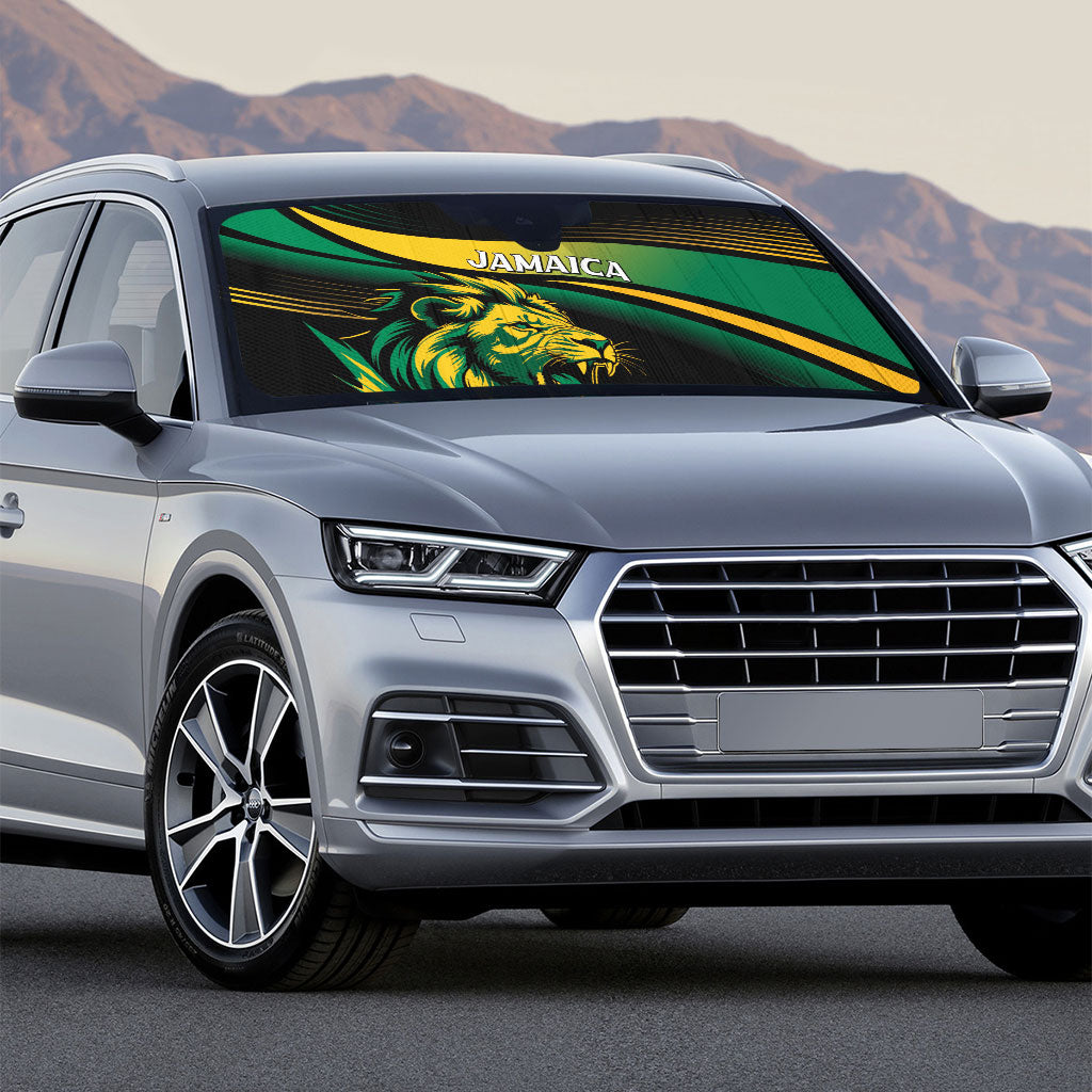 Afro-Jamaica Heritage Auto Sun Shade Roaring Lion