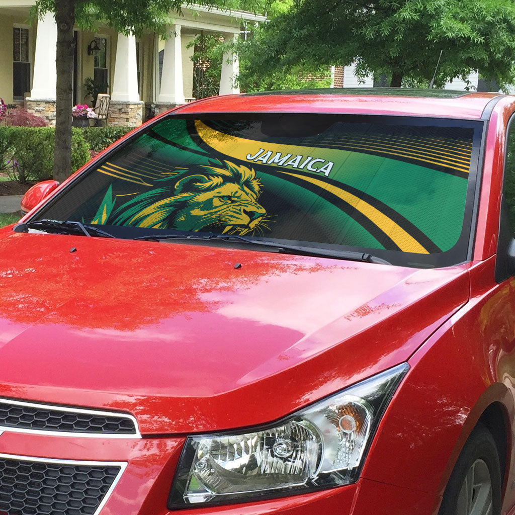 Afro-Jamaica Heritage Auto Sun Shade Roaring Lion