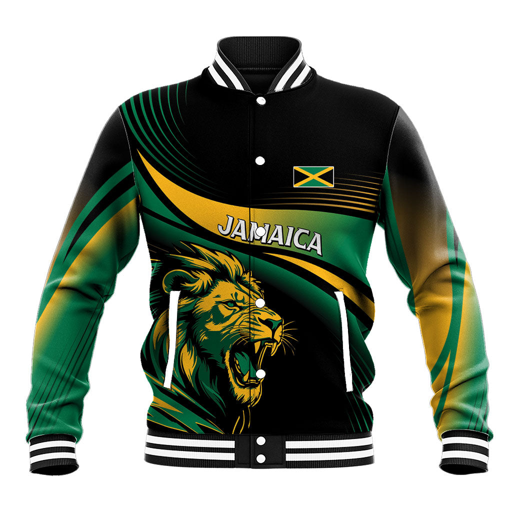 Afro-Jamaica Heritage Custom Baseball Jacket Roaring Lion