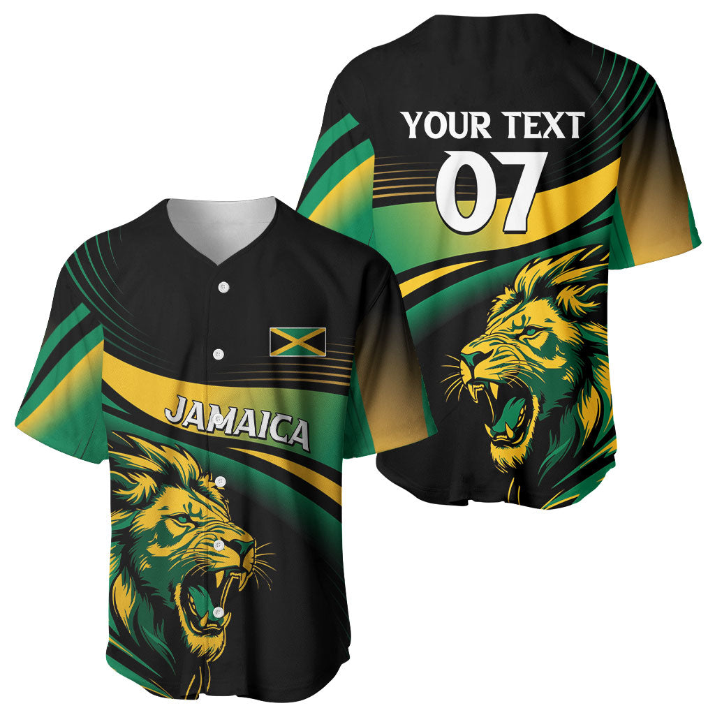 Afro-Jamaica Heritage Custom Baseball Jersey Roaring Lion