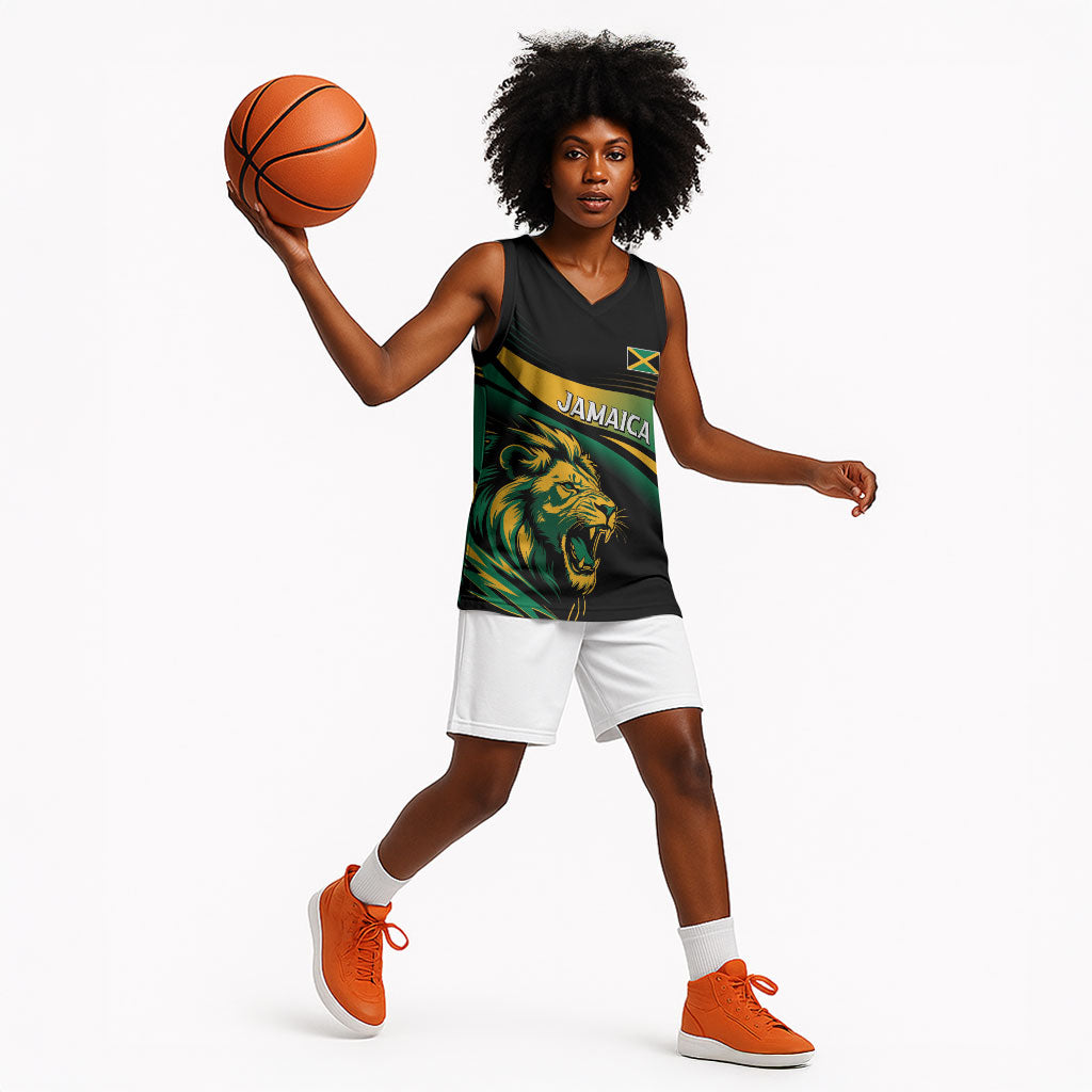 Afro-Jamaica Heritage Custom Basketball Jersey Roaring Lion