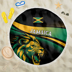 Afro-Jamaica Heritage Beach Blanket Roaring Lion