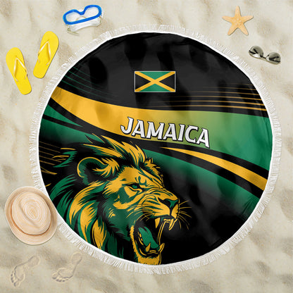 Afro-Jamaica Heritage Beach Blanket Roaring Lion