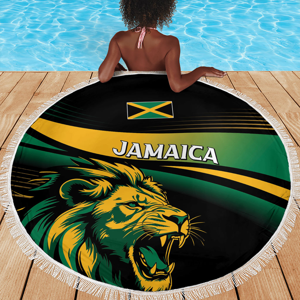 Afro-Jamaica Heritage Beach Blanket Roaring Lion