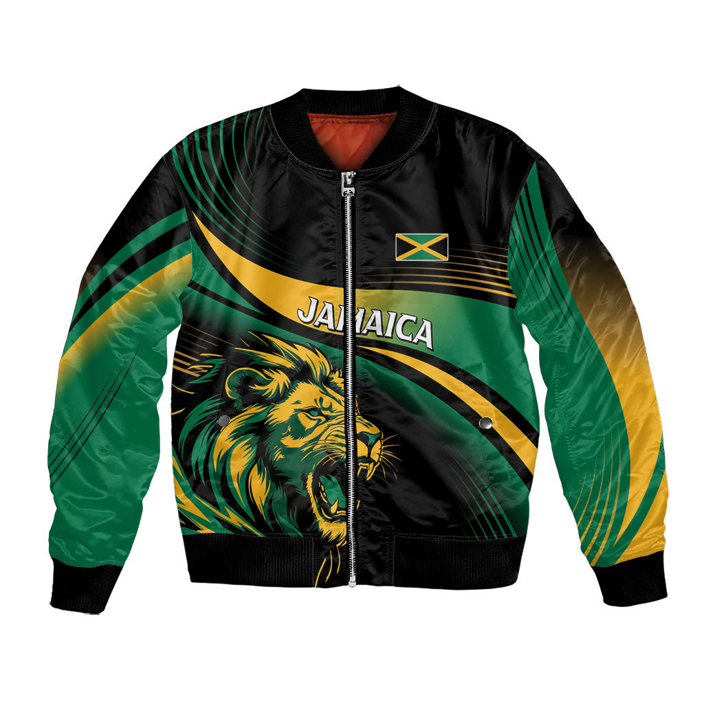 Afro-Jamaica Heritage Custom Bomber Jacket Roaring Lion