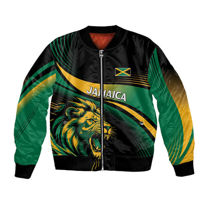 Afro-Jamaica Heritage Custom Bomber Jacket Roaring Lion