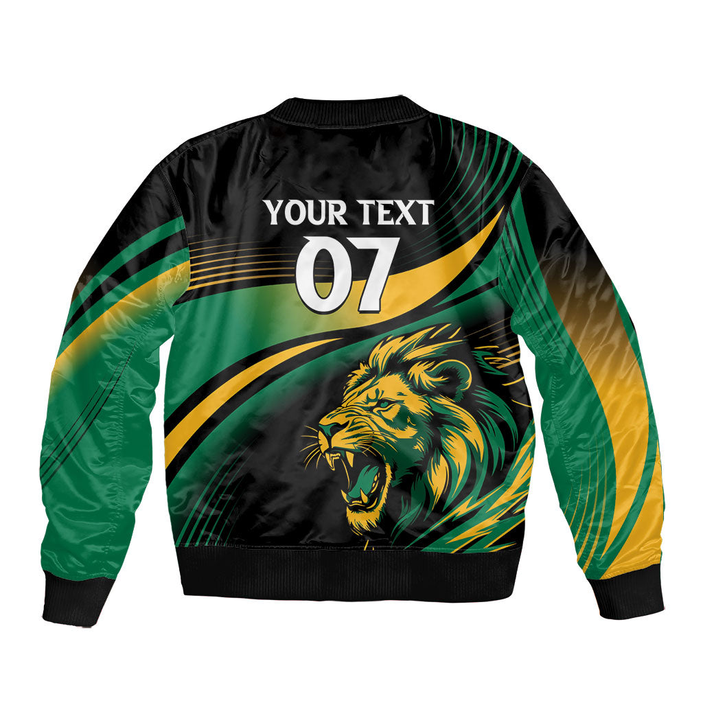 Afro-Jamaica Heritage Custom Bomber Jacket Roaring Lion