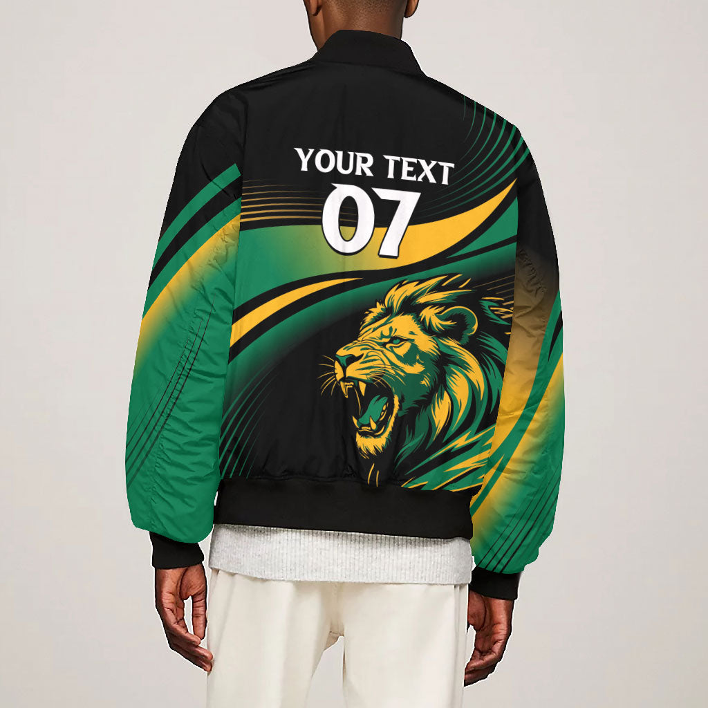 Afro-Jamaica Heritage Custom Bomber Jacket Roaring Lion