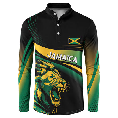 Afro-Jamaica Heritage Custom Button Sweatshirt Roaring Lion