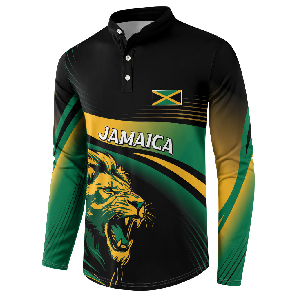 Afro-Jamaica Heritage Custom Button Sweatshirt Roaring Lion
