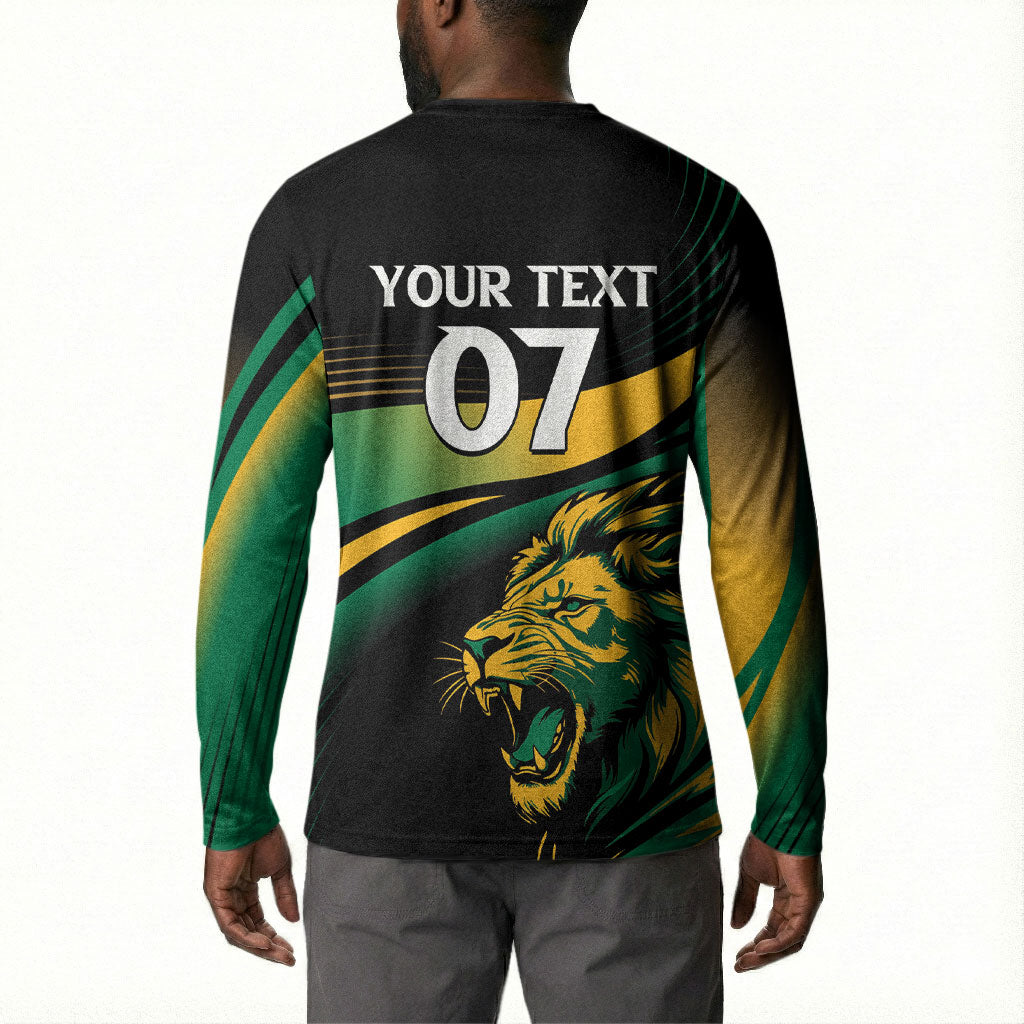 Afro-Jamaica Heritage Custom Button Sweatshirt Roaring Lion