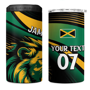 Afro-Jamaica Heritage Custom 4 in 1 Can Cooler Tumbler Roaring Lion