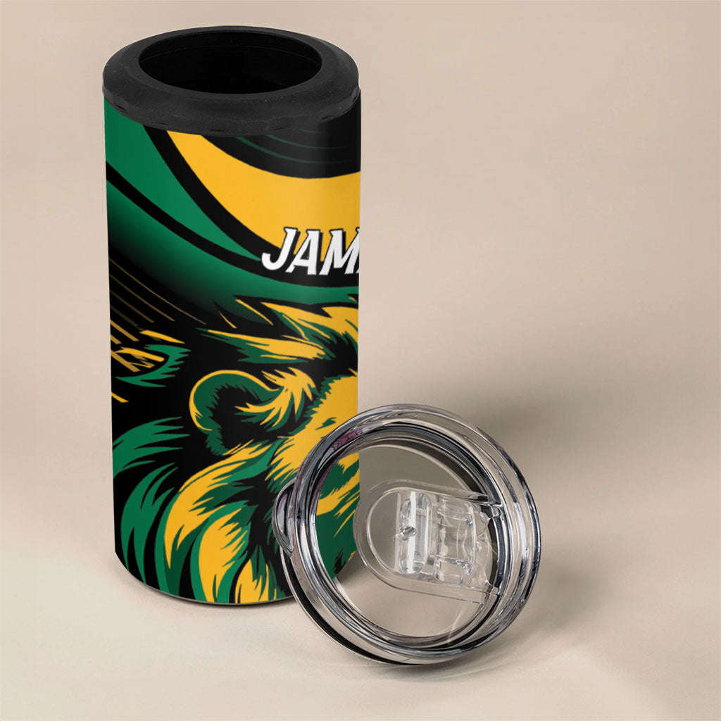 Afro-Jamaica Heritage Custom 4 in 1 Can Cooler Tumbler Roaring Lion