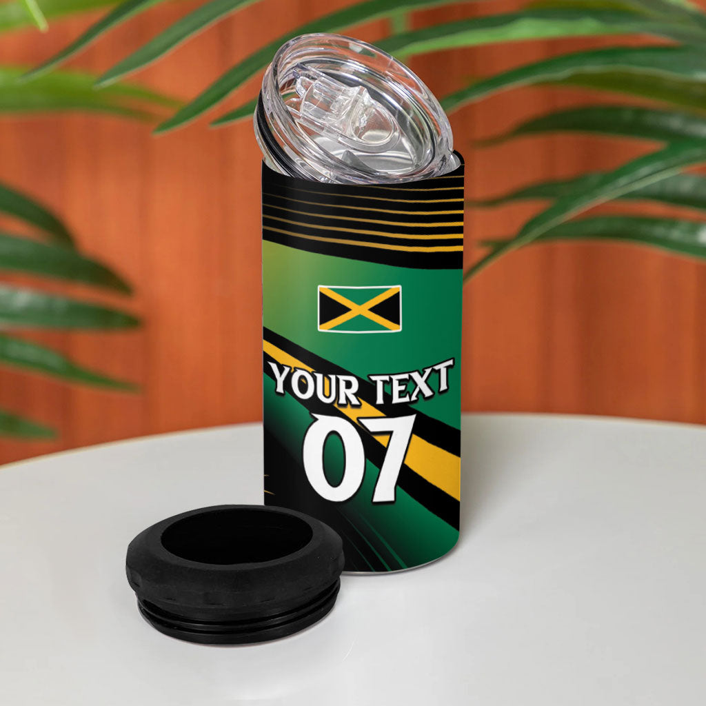Afro-Jamaica Heritage Custom 4 in 1 Can Cooler Tumbler Roaring Lion