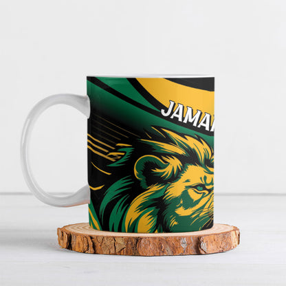 Afro-Jamaica Heritage Custom Ceramic Mug Roaring Lion