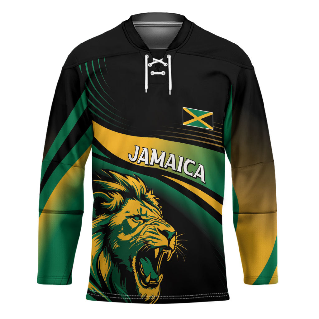 Afro-Jamaica Heritage Custom Hockey Jersey Roaring Lion
