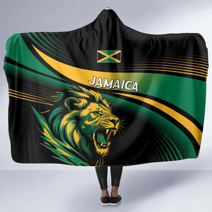 Afro-Jamaica Heritage Hooded Blanket Roaring Lion