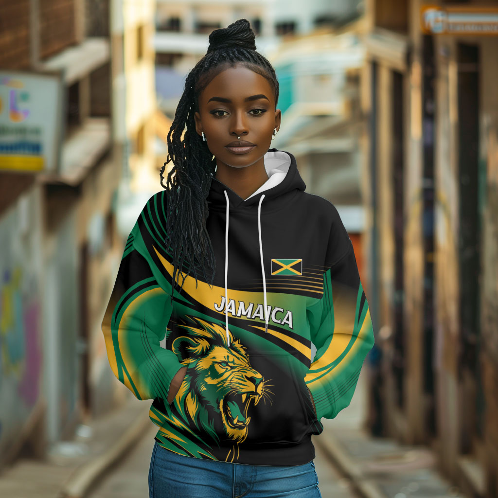 Afro-Jamaica Heritage Custom Hoodie Roaring Lion