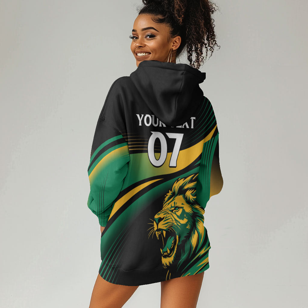 Afro-Jamaica Heritage Custom Hoodie Dress Roaring Lion