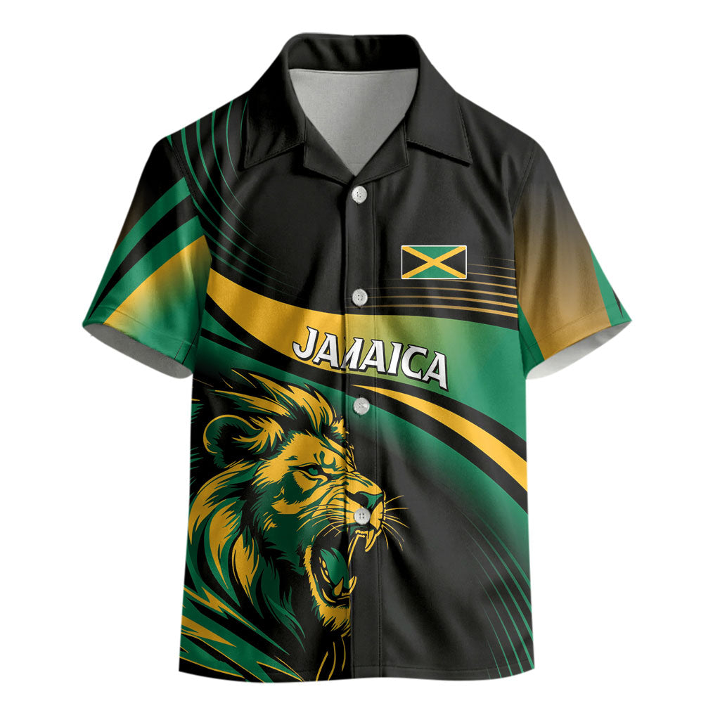 Afro-Jamaica Heritage Custom Kid Hawaiian Shirt Roaring Lion