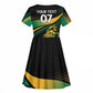 Afro-Jamaica Heritage Custom Kid Short Sleeve Dress Roaring Lion