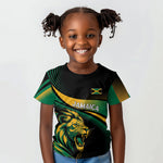 Afro-Jamaica Heritage Custom Kid T shirt Roaring Lion