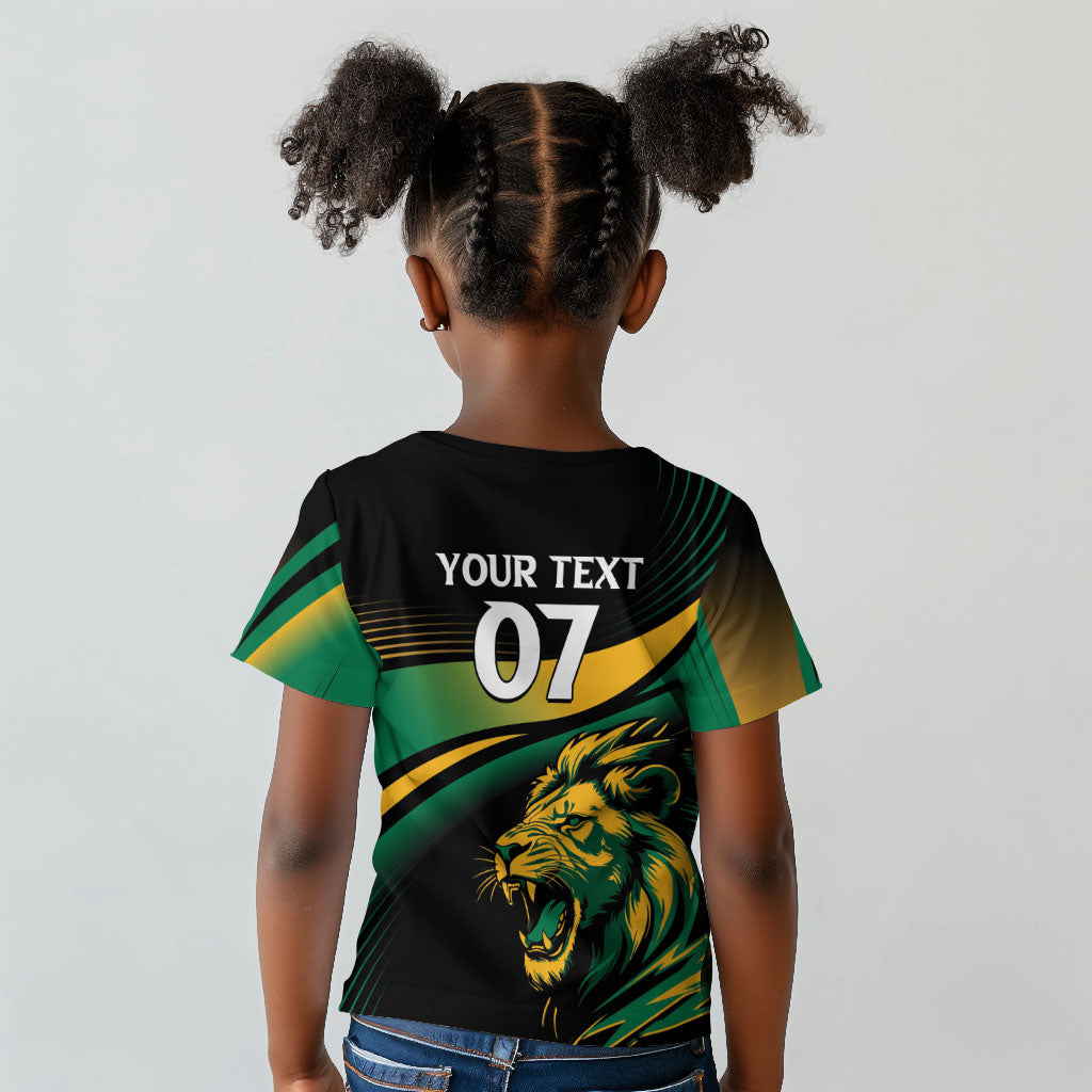 Afro-Jamaica Heritage Custom Kid T shirt Roaring Lion
