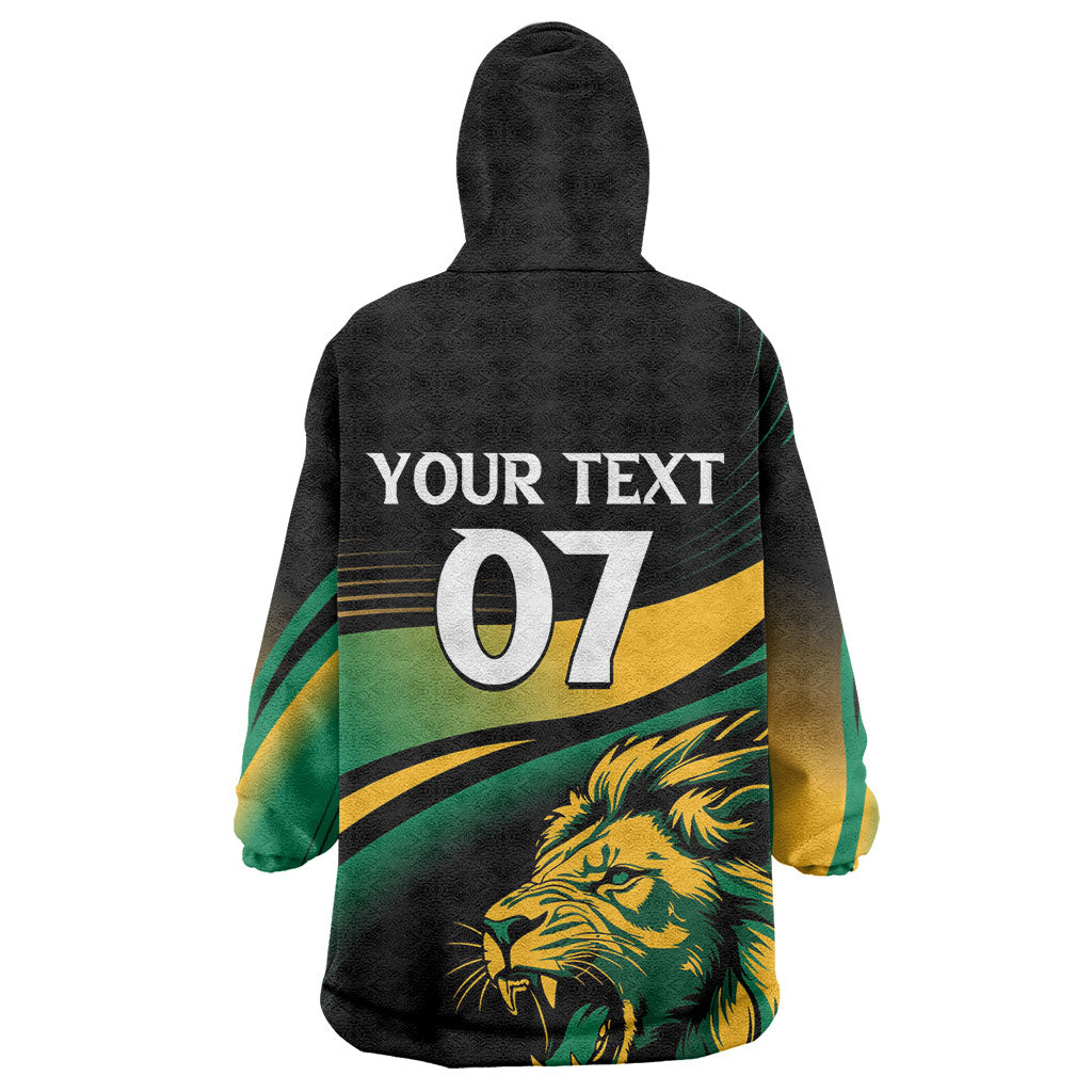Afro-Jamaica Heritage Custom Kid Wearable Blanket Hoodie Roaring Lion