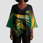 Afro-Jamaica Heritage Custom Kimono Sleeve Blouse Roaring Lion