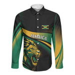 Afro-Jamaica Heritage Custom Long Sleeve Button Shirt Roaring Lion