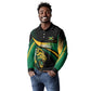 Afro-Jamaica Heritage Custom Long Sleeve Polo Shirt Roaring Lion