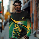 Afro-Jamaica Heritage Custom Long Sleeve Shirt Roaring Lion