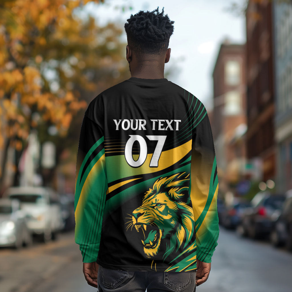 Afro-Jamaica Heritage Custom Long Sleeve Shirt Roaring Lion