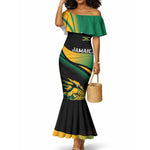 Afro-Jamaica Heritage Custom Mermaid Dress Roaring Lion
