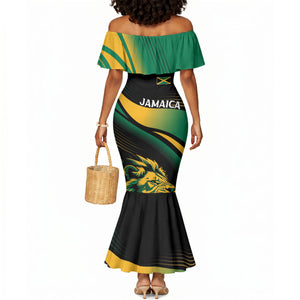 Afro-Jamaica Heritage Custom Mermaid Dress Roaring Lion