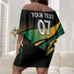 Afro-Jamaica Heritage Custom Off Shoulder Short Dress Roaring Lion