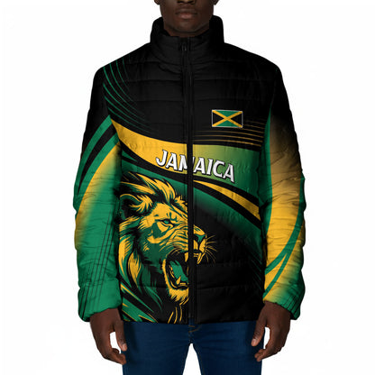 Afro-Jamaica Heritage Custom Padded Jacket Roaring Lion