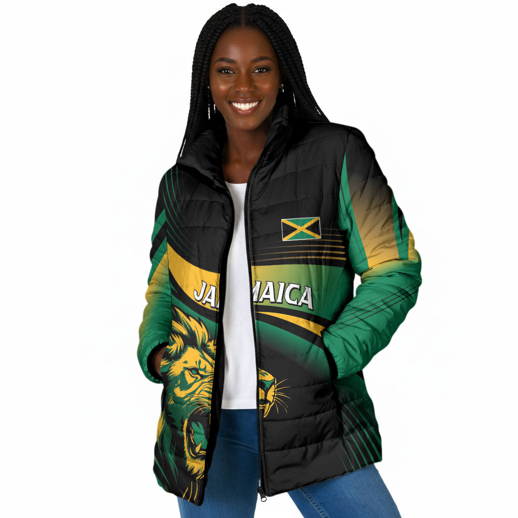 Afro-Jamaica Heritage Custom Padded Jacket Roaring Lion