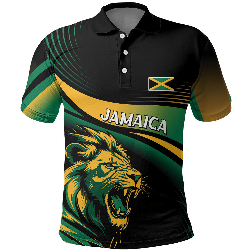Afro-Jamaica Heritage Custom Polo Shirt Roaring Lion