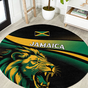 Afro-Jamaica Heritage Round Carpet Roaring Lion