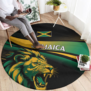 Afro-Jamaica Heritage Round Carpet Roaring Lion
