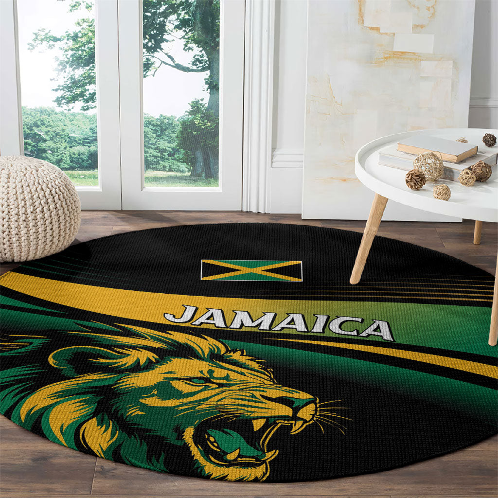 Afro-Jamaica Heritage Round Carpet Roaring Lion
