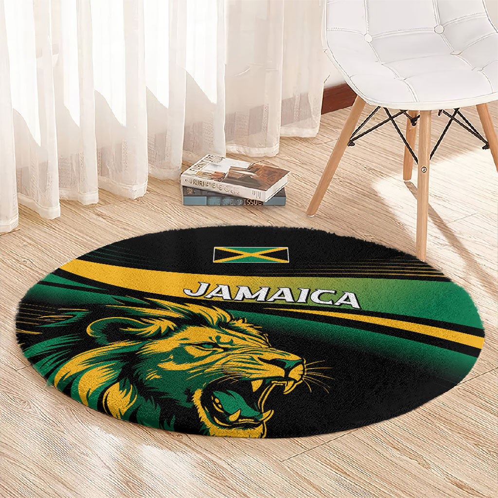 Afro-Jamaica Heritage Round Carpet Roaring Lion