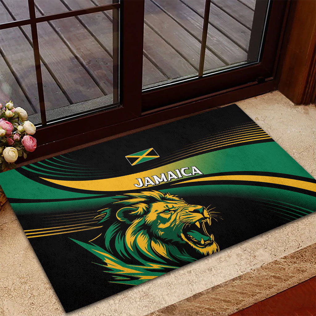 Afro-Jamaica Heritage Rubber Doormat Roaring Lion