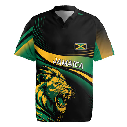 Afro-Jamaica Heritage Custom Rugby Jersey Roaring Lion