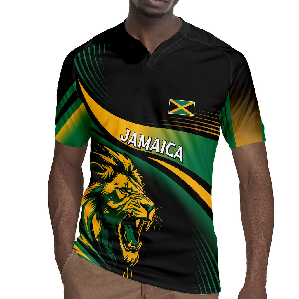 Afro-Jamaica Heritage Custom Rugby Jersey Roaring Lion
