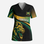 Afro-Jamaica Heritage Custom Scrub Top Roaring Lion