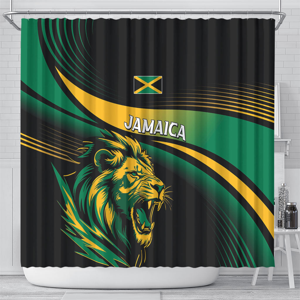 Afro-Jamaica Heritage Shower Curtain Roaring Lion