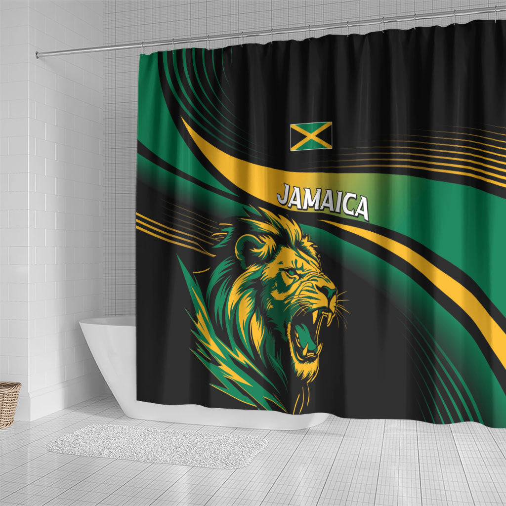 Afro-Jamaica Heritage Shower Curtain Roaring Lion