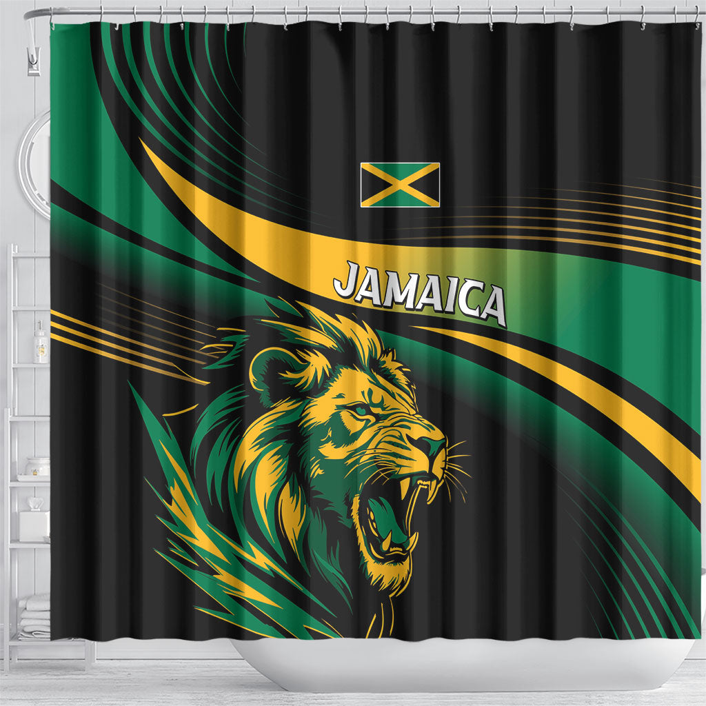 Afro-Jamaica Heritage Shower Curtain Roaring Lion